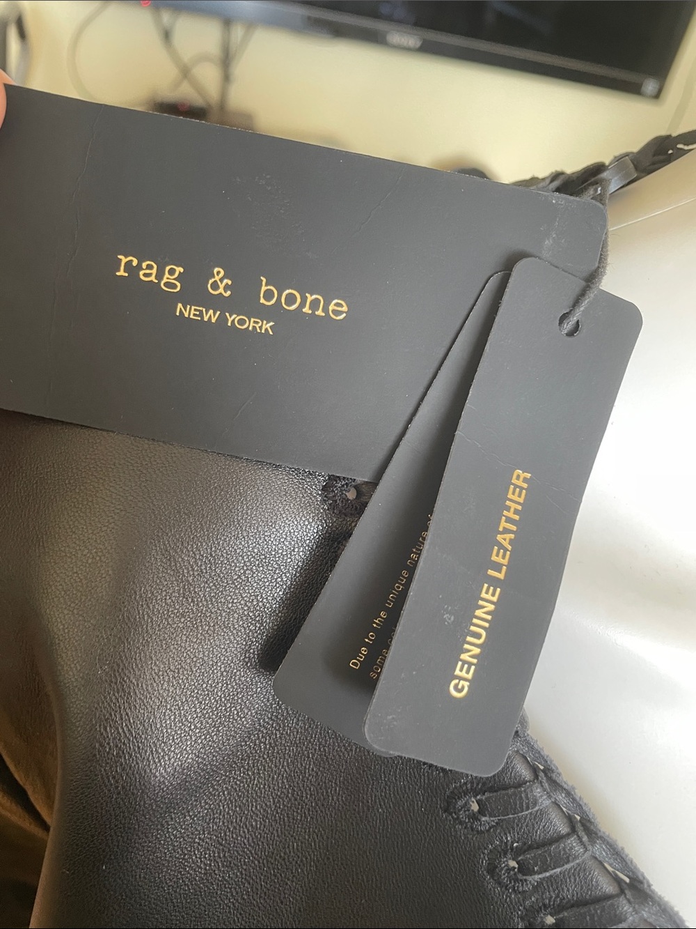 Rag & Bone Black Leather Jacket Size 4 - Picture 8 of 11